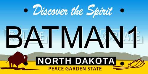 BATMAN1 North Dakota License Plate