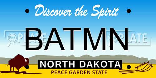BATMN North Dakota License Plate