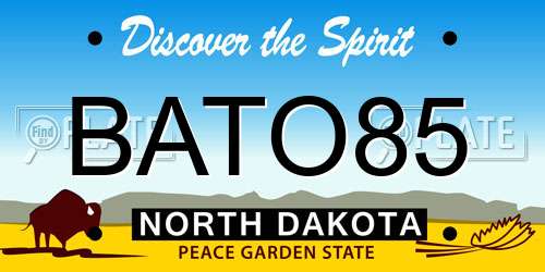 BATO85 North Dakota License Plate