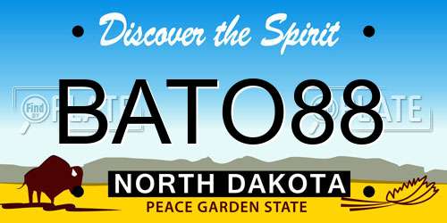 BATO88 North Dakota License Plate