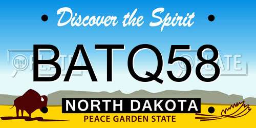 BATQ58 North Dakota License Plate