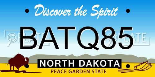 BATQ85 North Dakota License Plate