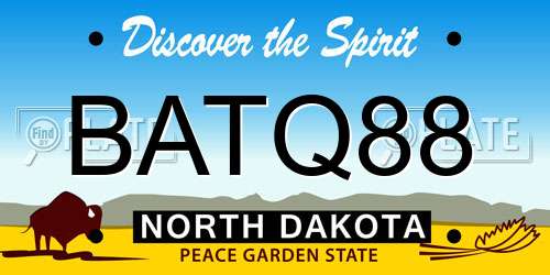 BATQ88 North Dakota License Plate