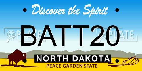 BATT20 North Dakota License Plate