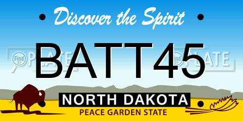 BATT45 North Dakota License Plate