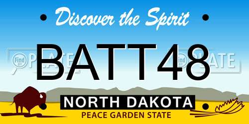 BATT48 North Dakota License Plate