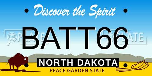 BATT66 North Dakota License Plate