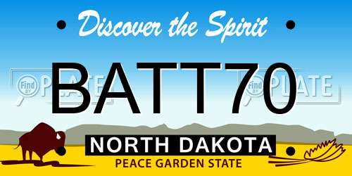 BATT70 North Dakota License Plate