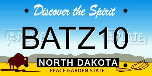 BATZ10 North Dakota License Plate
