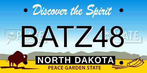 BATZ48 North Dakota License Plate