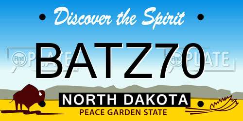 BATZ70 North Dakota License Plate