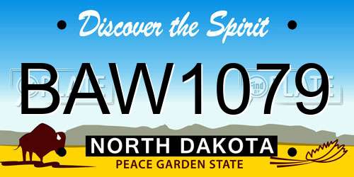 BAW1079 North Dakota License Plate