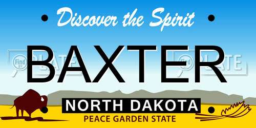 BAXTER North Dakota License Plate