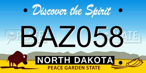 BAZ058 North Dakota License Plate