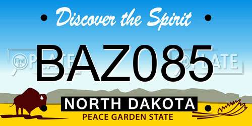 BAZ085 North Dakota License Plate