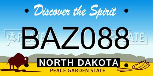 BAZ088 North Dakota License Plate