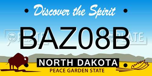 BAZ08B North Dakota License Plate