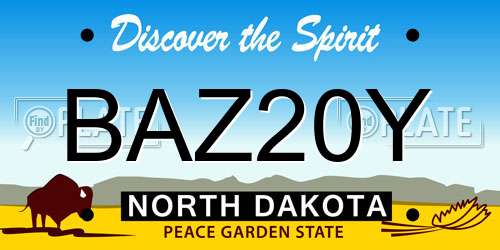 BAZ20Y North Dakota License Plate