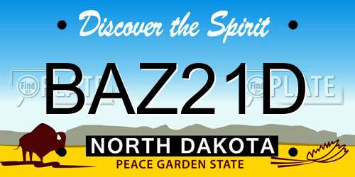 BAZ21D North Dakota License Plate