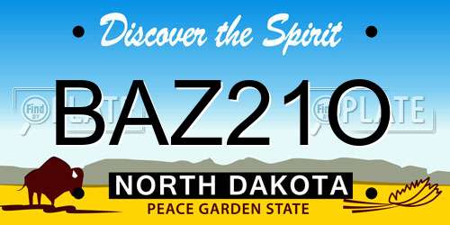 BAZ21O North Dakota License Plate