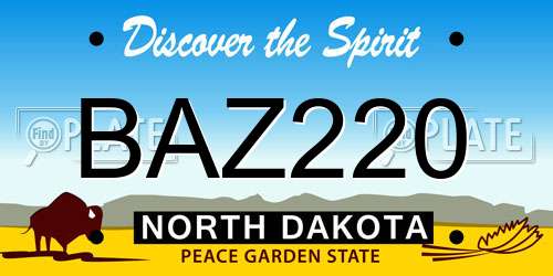 BAZ220 North Dakota License Plate