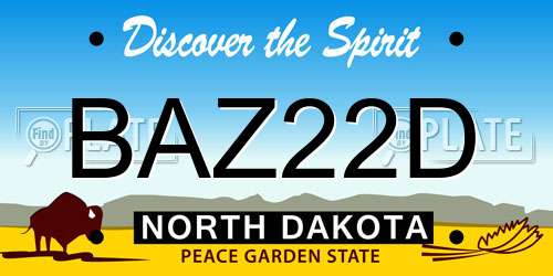 BAZ22D North Dakota License Plate