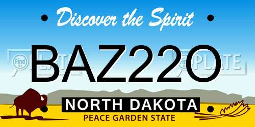 BAZ22O North Dakota License Plate