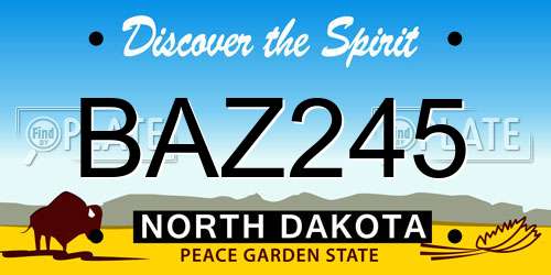 BAZ245 North Dakota License Plate