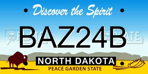 BAZ24B North Dakota License Plate