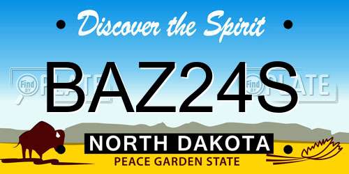 BAZ24S North Dakota License Plate
