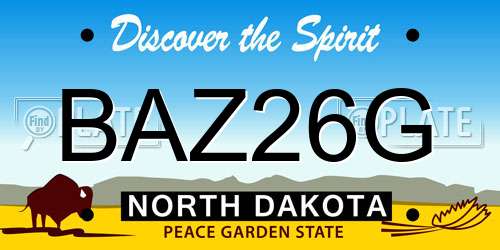 BAZ26G North Dakota License Plate