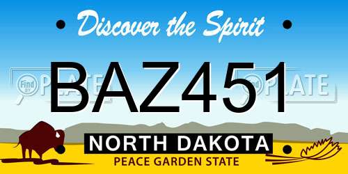 BAZ451 North Dakota License Plate