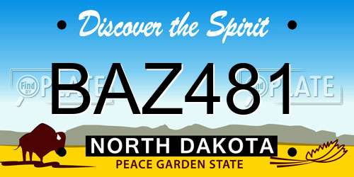 BAZ481 North Dakota License Plate