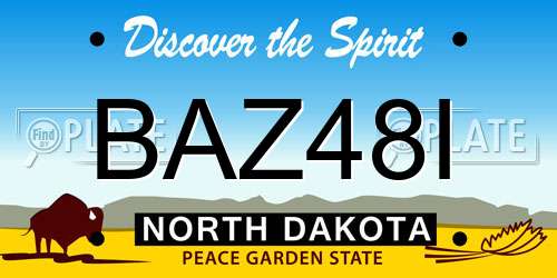 BAZ48I North Dakota License Plate