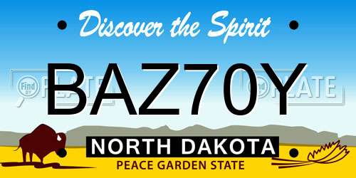 BAZ70Y North Dakota License Plate