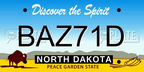 BAZ71D North Dakota License Plate