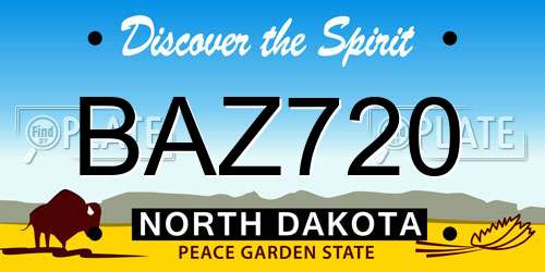 BAZ720 North Dakota License Plate
