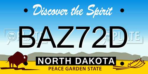 BAZ72D North Dakota License Plate