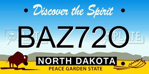 BAZ72O North Dakota License Plate