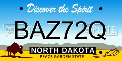 BAZ72Q North Dakota License Plate
