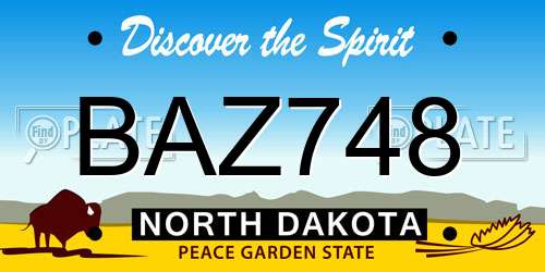 BAZ748 North Dakota License Plate