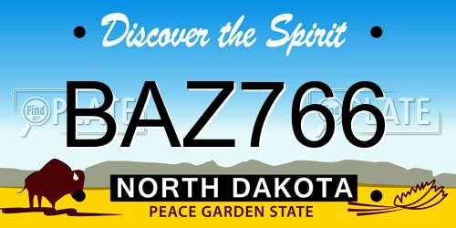 BAZ766 North Dakota License Plate