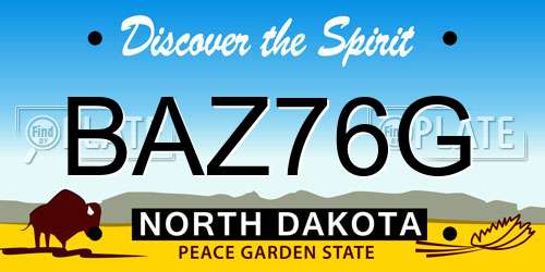 BAZ76G North Dakota License Plate