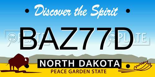 BAZ77D North Dakota License Plate