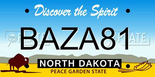 BAZA81 North Dakota License Plate