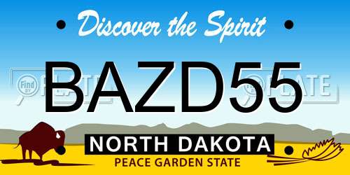 BAZD55 North Dakota License Plate