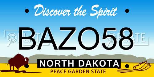 BAZO58 North Dakota License Plate