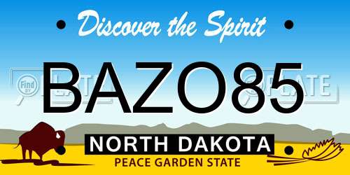 BAZO85 North Dakota License Plate
