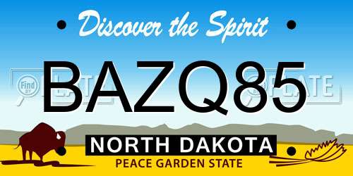 BAZQ85 North Dakota License Plate
