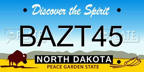 BAZT45 North Dakota License Plate